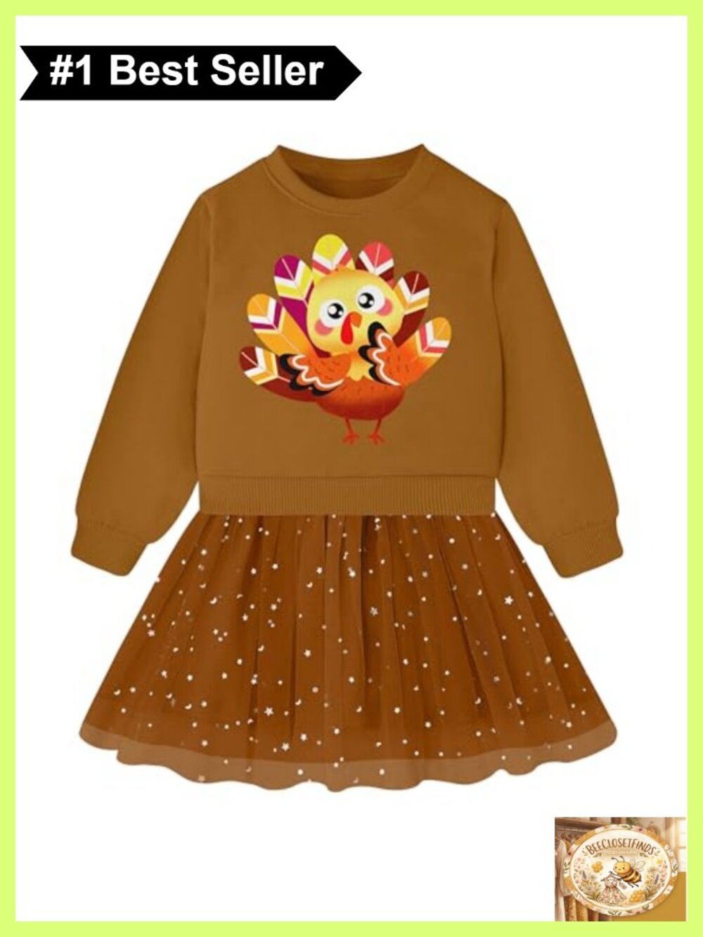 Girls Long Sleeve Sweat Party Dress Sequin Tulle Skirt